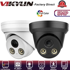 VIKYLIN Turret POE Full Color 5MP IP CAMERA MIC Black/White Factory Direct CCTV
