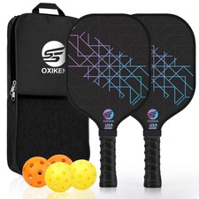 Pickleball Paddles Set of 2, USAPA Approved Carbon Fiber Pickle Ball Paddle ...