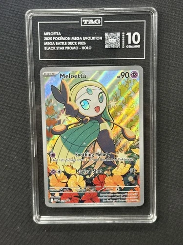 Meloetta Pokemon Mega Evolution Black Star Promo TAG 10 E6869565 PSA #26