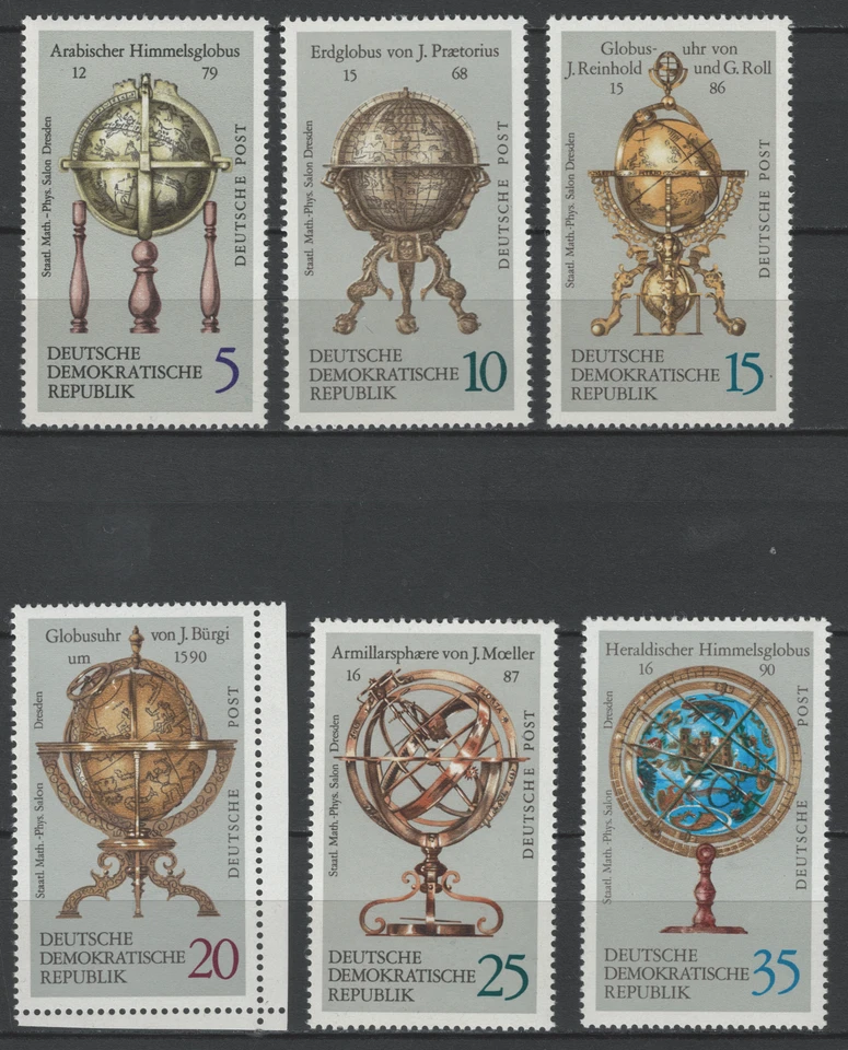 Briefmarken DDR Michel Nr. 1792 - 1797 Erd- und Himmelsgloben postfrisch - Bild 1 von 1