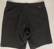 GERRY Mens Pull-On Trail Shorts BLACK 4-Way Stretch MEDIUM Zip Pockets Elastic