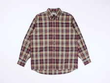 Men's LACOSTE Vintage France Green Check Plaid Long Sleeve Button Down Shirt 42