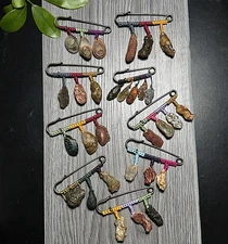 Vintage Brooch Pendant ~ China Inner Mongolia Gobi Agate Stone Badges Corsage