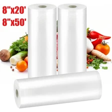 8"x50' 8"x20' Vacuum Sealer Bags Embossed Food Saver Magic Seal Storage BPA Free
