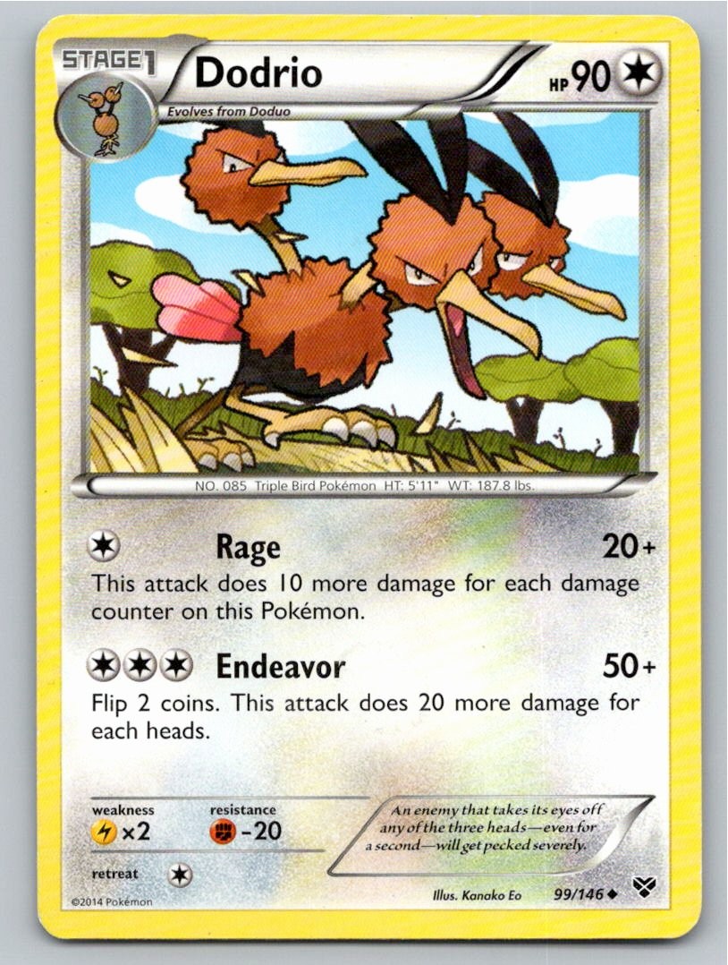 2014 POKEMON DODRIO XY BASE SET 99/146 UC LP A78128 FREE S&H