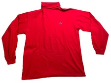 Lacoste IZOD Red Turtle Neck 100 Cotton Pullover Vintage Blue Crocodile XL