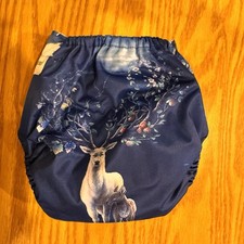 Mum  s Best Cloth Diaper Pocket Style Christmas Deer Print OS