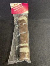 Golf Putter Headcover Pom Pom Style Deluxe Knit BROWN & WHITE Vintage NEW NOS