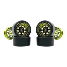 5 Sets 8 Hole Rims 11mm Goodyearblack Rubber Tires For Hot Wheels Swap 164