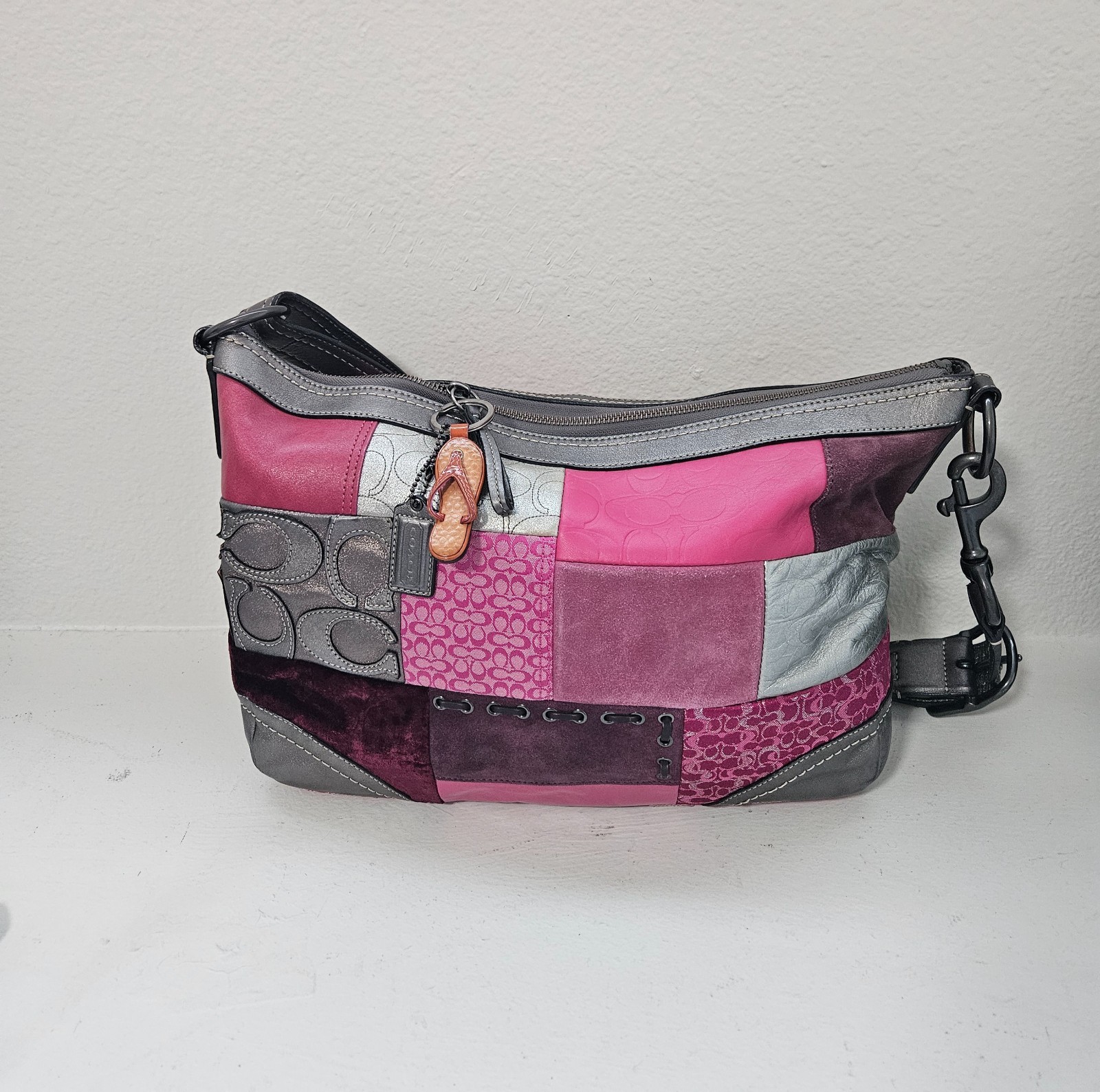 Coach Soho Pink Patchwork Large Hobo Shoulder Bag F12… - Gem