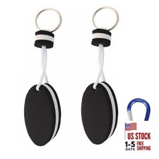 Floating Keychain for Boat Keys Float Buoy Boat Key Rings 2PCS Oval Black