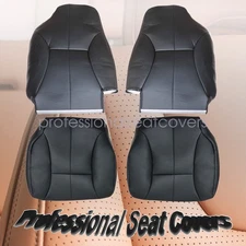 Driver & Passenger Bottom & Top Seat Cover Blk For 2000 2001 2002 Dodge Ram 1500