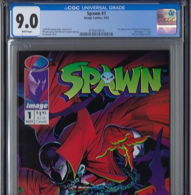 PRIMO:  SPAWN #1 McFARLANE 1st Al Simmons Image comics 1992 VF/NM 9.0 CGC