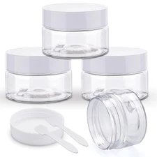 Travel Jars Containers Plastic Cream Jars for Toiletries 1Oz 4 Pack Empty Lotion