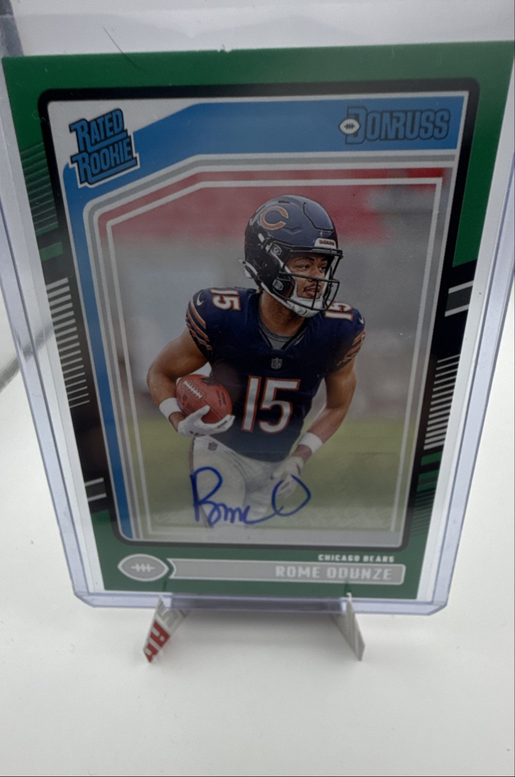 2024 Panini Donruss - Rated Rookie Rome Odunze #309 Green Autographs (AU, RC)