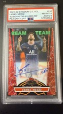 💎2021 Topps Stadium Club Soccer Beam Team Lionel Messi psa 8 auto 9 red #/5