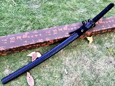 SPADA KATANA SAMURAI GIAPPONESE FATTA A MANO DAMASCO PIEGATA ACCIAIO AFFILATO FULL TANG.