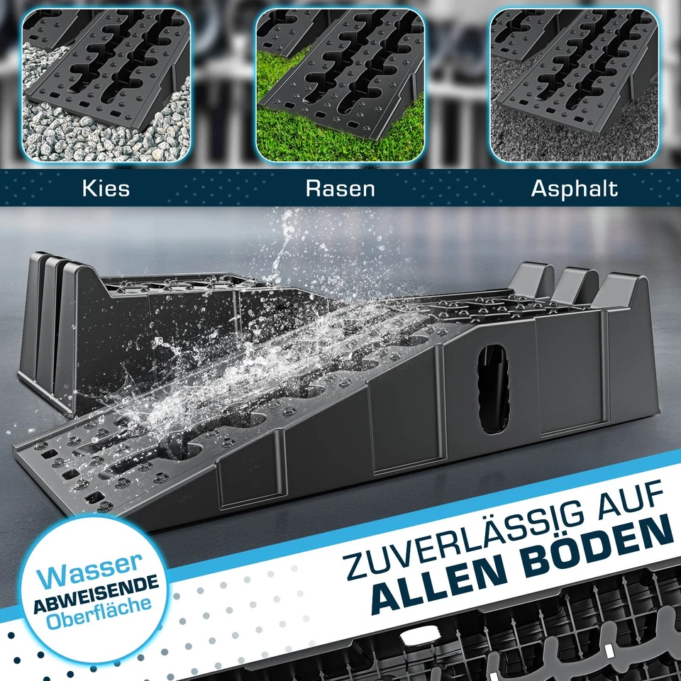 SELLOGX® Auffahrrampen PKW 2er Set 5t belastbare rutschfeste Auto Auffahrhilfe - Bild 4 von 4