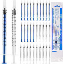 30Pcs Plastic Syringes, 1Ml Colostrum Syringe with Cap, Sterile for Colostrum Re