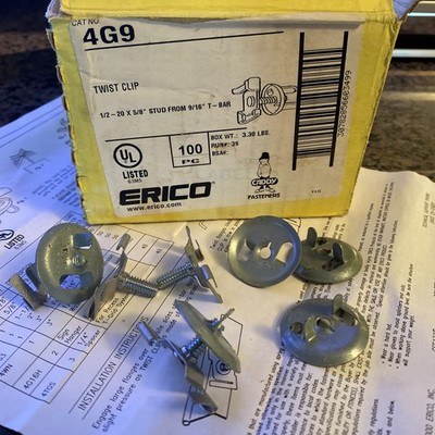 Lot Of 67 nVent Caddy 4G9 9/16  Twist-On Fixture Support Clip for 9/16   T-Grid