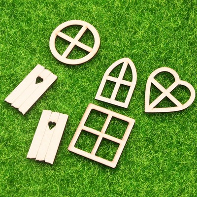 Miniatur Holzspäne Fee Elf Tür Garten Dekor Bastelset Vintage Zubehör