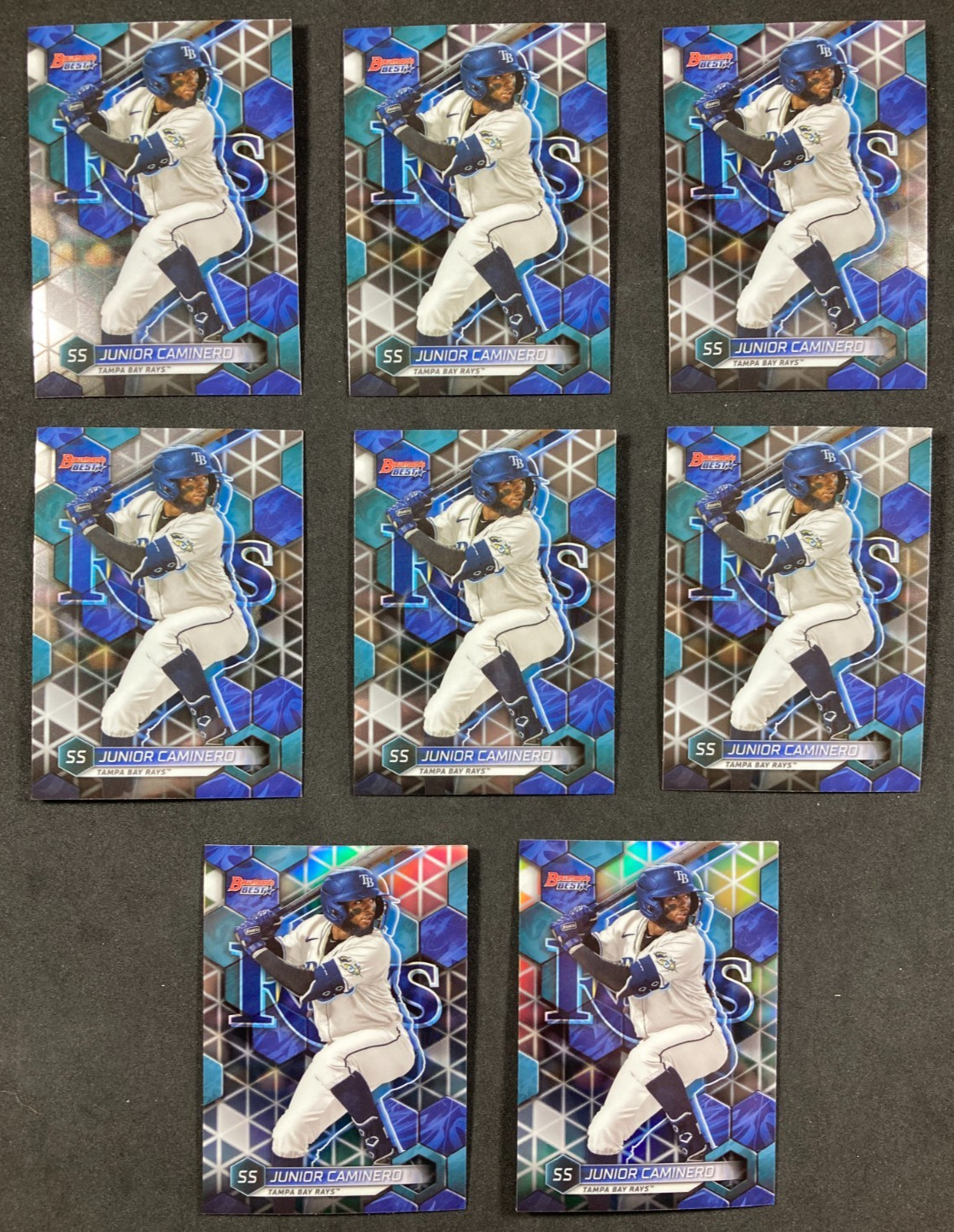 8x 2023 Bowman's Best - Top Prospects Junior Caminero #TP-18 - 6 Regular 2 Ref