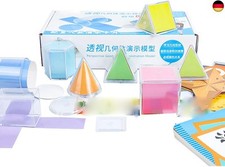 Geometrische Körper, 8 Stück Klare Geometrische Modelle mit Faltbarem G
