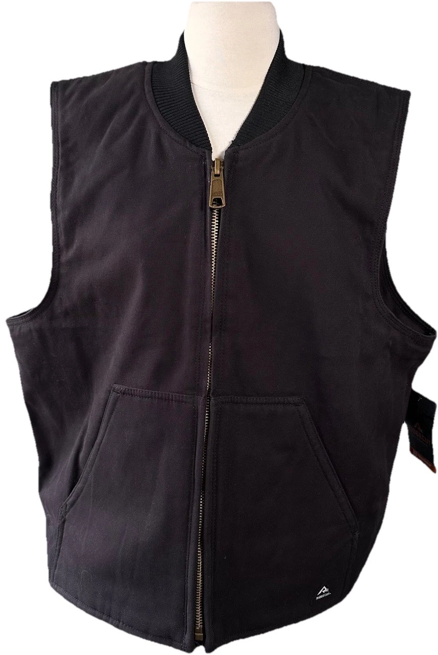 Ridgecut Men’s Sherpa-Lined Duck Vest Size 3XL Black