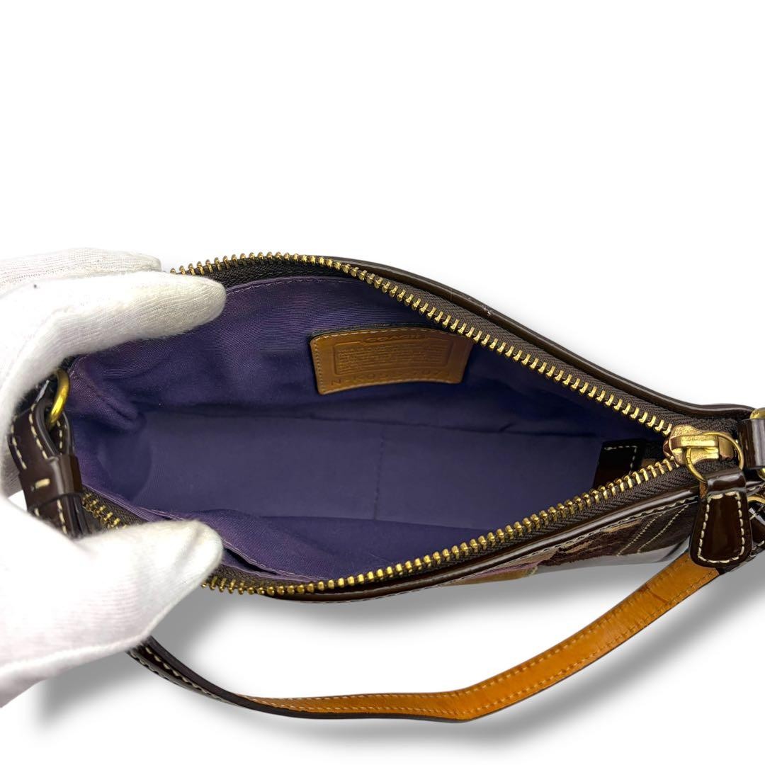 COACH Patchwork All-Over Pattern Leather Handbag … - image 11