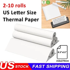 2-10 Rolls 8.5"x11" Thermal Printer Paper US Letter Size Quick-Dry for M08F M832