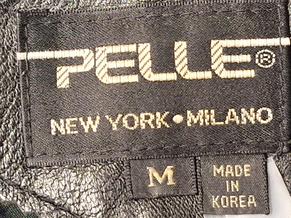 Винтажный Pelle 100% кожи черный Тренч MED гранж готики Cyber ретро 2 кнопки - Изображение 4 из 4