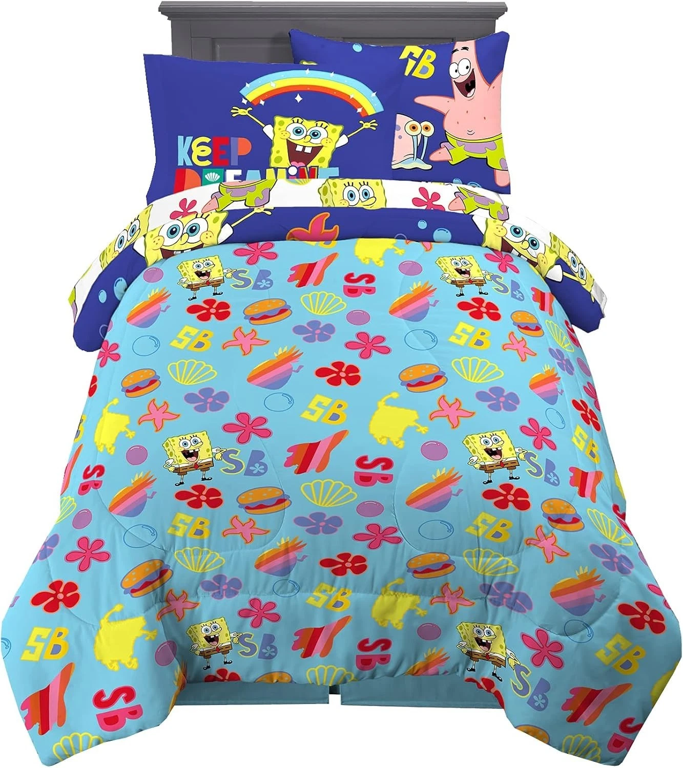 Reversible SpongeBob Comforter Twin Set