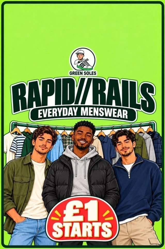 Mens Essentials///£1 Starts///Rapid Rails