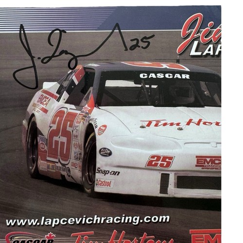 Autographed Jim Lapcevich CASCAR Poster Tim Hortons Chevrolet Monte Carlo - Bild 3 von 5