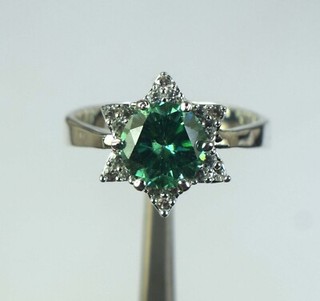 3.78 Carat Green Round Cut Diamond Solitaire Certified Ring Gift For Partner