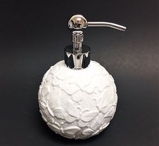 NEW WHITE WITH 3D BUTTERFLY TEXTURE,SPHERE CERAMIC SOAP,LOTION DISPENSER