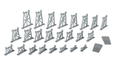 Bachmann N Scale 26 PIECE GRADUATED TRESTLE SET NIB 42523 NEW 