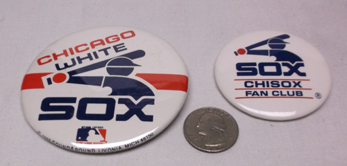 Pair Chicago White Sox Chisox Fan Club Baseball Team Pins