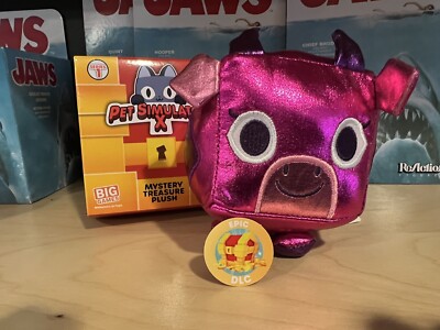 Pet Simulator X  Mystery Treasure Plush w/ Epic DLC Code Dark Matter Cow