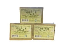 Organic  Handmade Sulfur Soap Exfoliating Cell Renewal Face Body  3 Soap 175g
