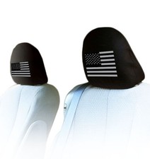 New Pair Us Flag Logo Car Seat Headrest Covers Set Accessories Gift For Chevy