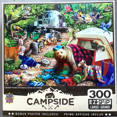 Campsite Trouble NEW 300 LG Pc Puzzle Animals love Your Things Too! 24x18