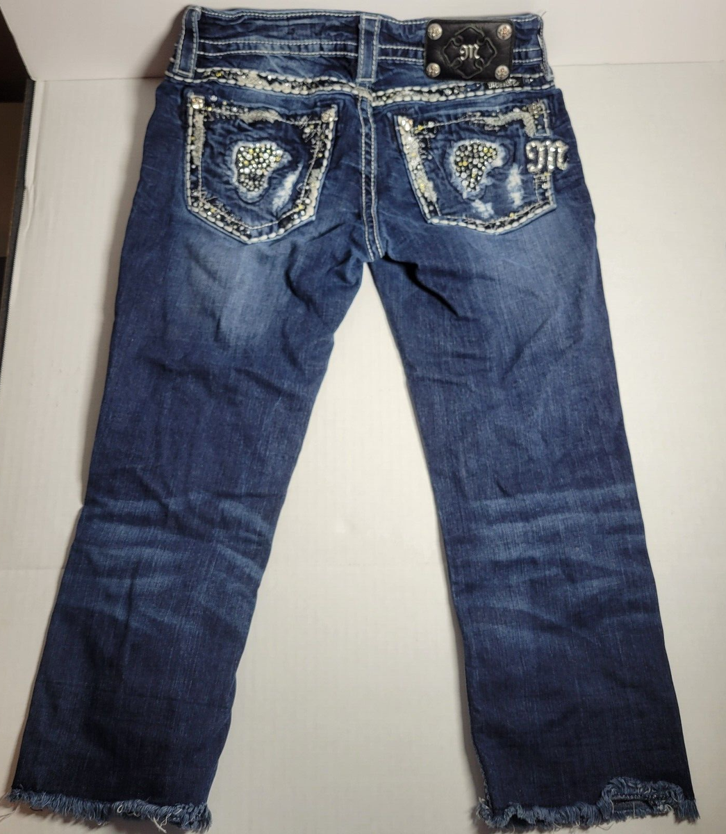 Miss Me Jeans Womens 27 x 19.5 Signature Cropped JE8025C4
