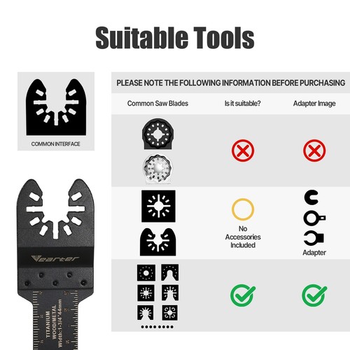 3PCS 44mm Bi-metal Oscillating Saw Blade Multi Tool Set For Metal Wood Cuttiing - Picture 2 of 10