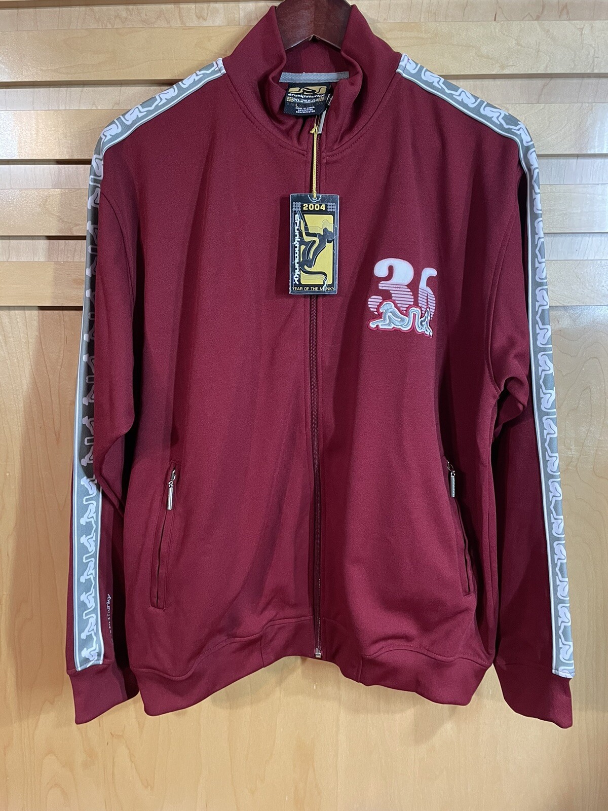 ARC'TERYX Giacca vintage Drunknmunky manica lunga cerniera intera taglia L marrone nuova con etichette