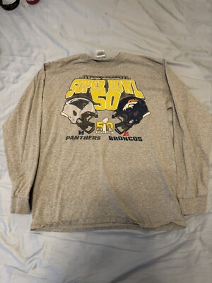 NFL Team Apparel Super Bowl 50 Gray Long Sleeve Shirt - Mens Size L Used