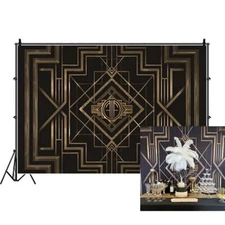 Leyiyi 5x3ft Great Black and Gold Birthday Photography Backdrop Adults Childr...