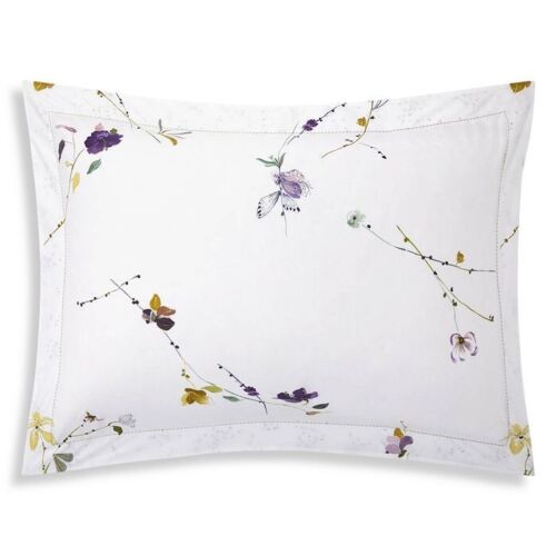 Yves Delorme Saito King Sábana Plana 114x116" Floral Botánica Mariposas Orgánicas - Imagen 13 de 24