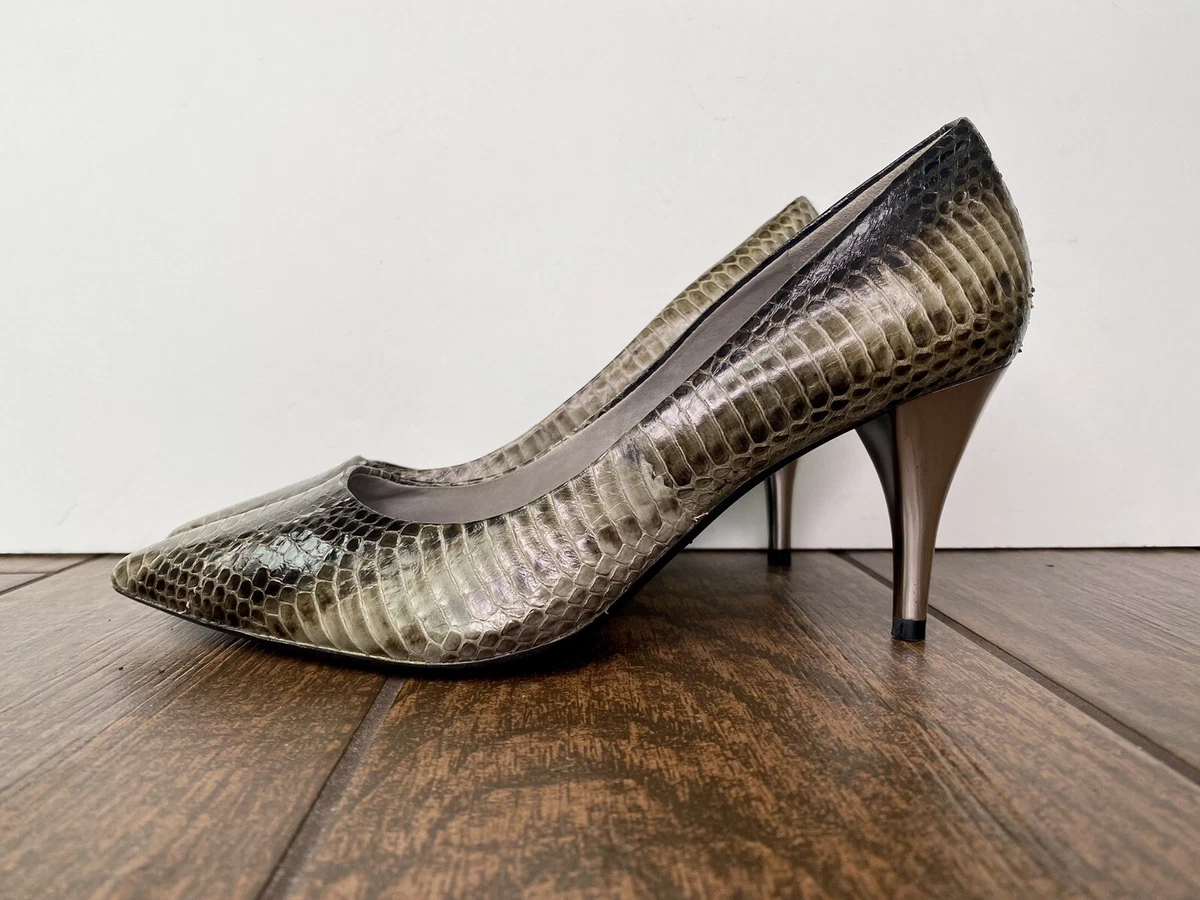 J.Crew - Grey Snakeskin Print Mule Pumps Sz 10 | Trendy mules, Left shoe,  Pumps