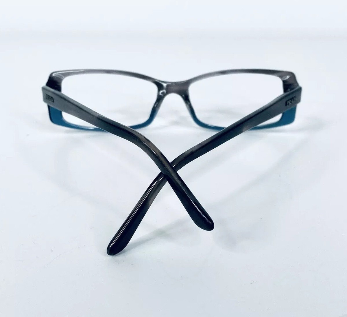 Prada Smoke Gray Wood Grain Blue Clear Glasses Blue Grey Prada Smoke Gray Wood Grain Blue Clear Glasses Blue Grey